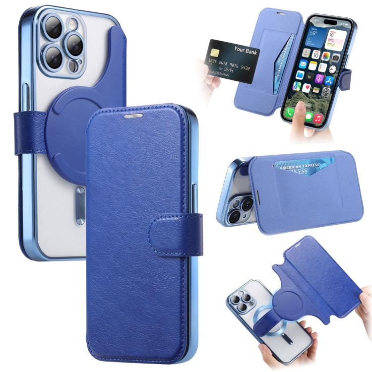Splitable Electroplated MagSafe RFID Anti-theft Leather Phone Case with Lens Film, For iPhone 15, For iPhone 14 Plus, For iPhone 14, For iPhone 14 Pro, For iPhone 14 Pro Max, For iPhone 13 Pro Max