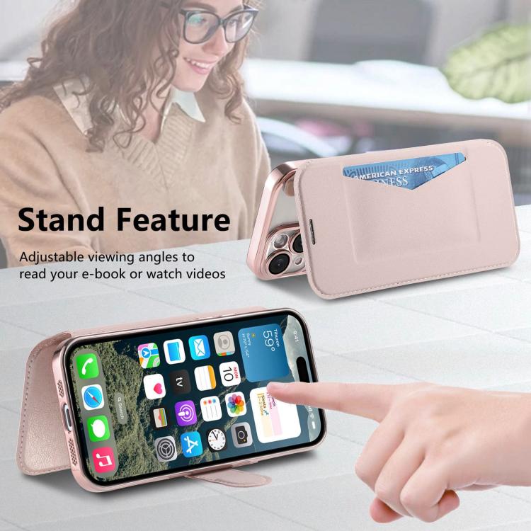 Splitable Electroplated MagSafe RFID Anti-theft Leather Phone Case with Lens Film, For iPhone 13 Pro, For iPhone 13, For iPhone 12, For iPhone 12 Pro Max, For iPhone 12 Pro