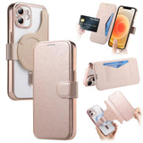 Splitable Electroplated MagSafe RFID Anti-theft Leather Phone Case with Lens Film, For iPhone 13 Pro, For iPhone 13, For iPhone 12, For iPhone 12 Pro Max, For iPhone 12 Pro