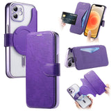 Splitable Electroplated MagSafe RFID Anti-theft Leather Phone Case with Lens Film, For iPhone 13 Pro, For iPhone 13, For iPhone 12, For iPhone 12 Pro Max, For iPhone 12 Pro
