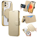 Splitable Electroplated MagSafe RFID Anti-theft Leather Phone Case with Lens Film, For iPhone 13 Pro, For iPhone 13, For iPhone 12, For iPhone 12 Pro Max, For iPhone 12 Pro
