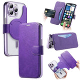 Splitable Electroplated MagSafe RFID Anti-theft Leather Phone Case with Lens Film, For iPhone 13 Pro, For iPhone 13, For iPhone 12, For iPhone 12 Pro Max, For iPhone 12 Pro