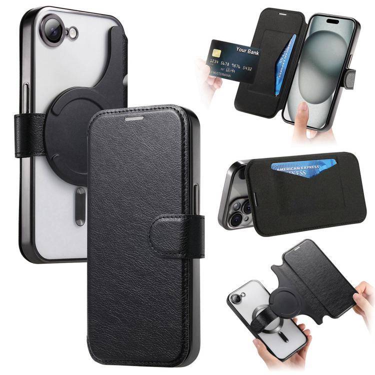 Splitable Electroplated MagSafe RFID Anti-theft Leather Phone Case with Lens Film, For iPhone 18 / 17, For iPhone 18 Pro / 17 Pro, For iPhone 18 Pro Max / 17 Pro Max, For iPhone 17e / 16e, For iPhone Air, For iPhone 16 Pro Max