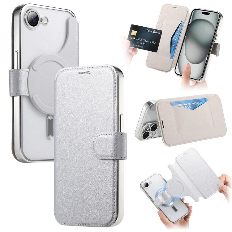 Splitable Electroplated MagSafe RFID Anti-theft Leather Phone Case with Lens Film, For iPhone 18 / 17, For iPhone 18 Pro / 17 Pro, For iPhone 18 Pro Max / 17 Pro Max, For iPhone 17e / 16e, For iPhone Air, For iPhone 16 Pro Max
