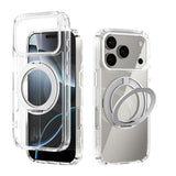 ABEEL MagSafe Q-LUCK Pivot Bracket Transparent Phone Case, For iPhone 17 Pro Max, For iPhone 17 Pro, For iPhone 17, For iPhone Air, For iPhone 16 Pro Max, For iPhone 16 Pro, For iPhone 16 Plus, For iPhone 16
