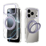 ABEEL MagSafe Q-LUCK Pivot Bracket Transparent Phone Case, For iPhone 17 Pro Max, For iPhone 17 Pro, For iPhone 17, For iPhone Air, For iPhone 16 Pro Max, For iPhone 16 Pro, For iPhone 16 Plus, For iPhone 16