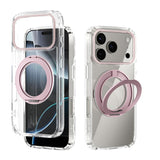 ABEEL MagSafe Q-LUCK Pivot Bracket Transparent Phone Case, For iPhone 17 Pro Max, For iPhone 17 Pro, For iPhone 17, For iPhone Air, For iPhone 16 Pro Max, For iPhone 16 Pro, For iPhone 16 Plus, For iPhone 16
