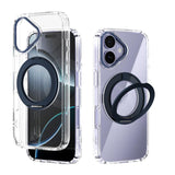 ABEEL MagSafe Q-LUCK Pivot Bracket Transparent Phone Case, For iPhone 17 Pro Max, For iPhone 17 Pro, For iPhone 17, For iPhone Air, For iPhone 16 Pro Max, For iPhone 16 Pro, For iPhone 16 Plus, For iPhone 16
