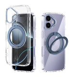 ABEEL MagSafe Q-LUCK Pivot Bracket Transparent Phone Case, For iPhone 17 Pro Max, For iPhone 17 Pro, For iPhone 17, For iPhone Air, For iPhone 16 Pro Max, For iPhone 16 Pro, For iPhone 16 Plus, For iPhone 16