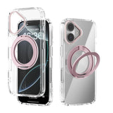 ABEEL MagSafe Q-LUCK Pivot Bracket Transparent Phone Case, For iPhone 17 Pro Max, For iPhone 17 Pro, For iPhone 17, For iPhone Air, For iPhone 16 Pro Max, For iPhone 16 Pro, For iPhone 16 Plus, For iPhone 16