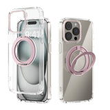 ABEEL MagSafe Q-LUCK Pivot Bracket Transparent Phone Case, For iPhone 15 Pro Max, For iPhone 15 Pro, For iPhone 15 Plus, For iPhone 15, For iPhone 14 Plus, For iPhone 14, For iPhone 14 Pro, For iPhone 14 Pro Max