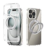 ABEEL MagSafe Q-LUCK Pivot Bracket Transparent Phone Case, For iPhone 15 Pro Max, For iPhone 15 Pro, For iPhone 15 Plus, For iPhone 15, For iPhone 14 Plus, For iPhone 14, For iPhone 14 Pro, For iPhone 14 Pro Max