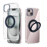 ABEEL MagSafe Q-LUCK Pivot Bracket Transparent Phone Case, For iPhone 15 Pro Max, For iPhone 15 Pro, For iPhone 15 Plus, For iPhone 15, For iPhone 14 Plus, For iPhone 14, For iPhone 14 Pro, For iPhone 14 Pro Max
