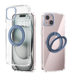 ABEEL MagSafe Q-LUCK Pivot Bracket Transparent Phone Case, For iPhone 15 Pro Max, For iPhone 15 Pro, For iPhone 15 Plus, For iPhone 15, For iPhone 14 Plus, For iPhone 14, For iPhone 14 Pro, For iPhone 14 Pro Max