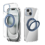 ABEEL MagSafe Q-LUCK Pivot Bracket Transparent Phone Case, For iPhone 15 Pro Max, For iPhone 15 Pro, For iPhone 15 Plus, For iPhone 15, For iPhone 14 Plus, For iPhone 14, For iPhone 14 Pro, For iPhone 14 Pro Max