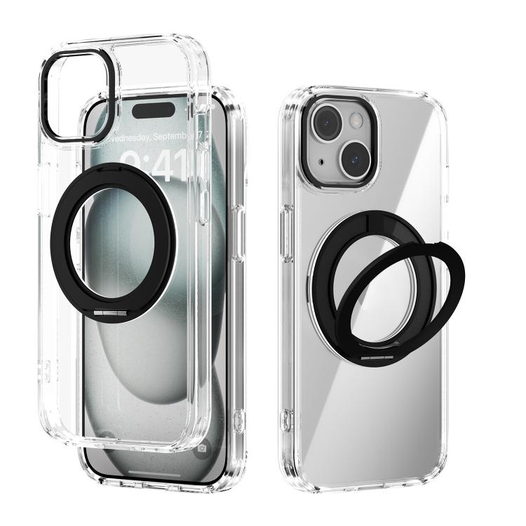 ABEEL MagSafe Q-LUCK Pivot Bracket Transparent Phone Case, For iPhone 15 Pro Max, For iPhone 15 Pro, For iPhone 15 Plus, For iPhone 15, For iPhone 14 Plus, For iPhone 14, For iPhone 14 Pro, For iPhone 14 Pro Max