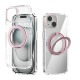 ABEEL MagSafe Q-LUCK Pivot Bracket Transparent Phone Case, For iPhone 15 Pro Max, For iPhone 15 Pro, For iPhone 15 Plus, For iPhone 15, For iPhone 14 Plus, For iPhone 14, For iPhone 14 Pro, For iPhone 14 Pro Max