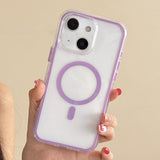Large Hole Camera Macaron Transparency MagSafe Phone Case, For iPhone 15 Pro Max, For iPhone 15 Pro, For iPhone 15 Plus, For iPhone 15, For iPhone 14 Plus, For iPhone 14, For iPhone 14 Pro, For iPhone 14 Pro Max