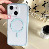 Large Hole Camera Macaron Transparency MagSafe Phone Case, For iPhone 15 Pro Max, For iPhone 15 Pro, For iPhone 15 Plus, For iPhone 15, For iPhone 14 Plus, For iPhone 14, For iPhone 14 Pro, For iPhone 14 Pro Max