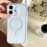 Large Hole Camera Macaron Transparency MagSafe Phone Case, For iPhone 13 Pro Max, For iPhone 13 Pro, For iPhone 13, For iPhone 12, For iPhone 12 Pro Max, For iPhone 12 Pro, For iPhone 11 Pro Max, For iPhone 11