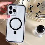 Large Hole Camera Macaron Transparency MagSafe Phone Case, For iPhone 13 Pro Max, For iPhone 13 Pro, For iPhone 13, For iPhone 12, For iPhone 12 Pro Max, For iPhone 12 Pro, For iPhone 11 Pro Max, For iPhone 11