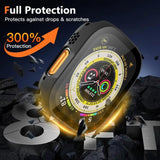 xDfind Tempered Glass Film Integrated PC Watch Cover, For Apple Watch Ultra 3 / 2 / 1 49mm, For Apple Watch Series 9 / 8 / 7 45mm, For Apple Watch Series 9 / 8 / 7 41mm, For Apple Watch Series 3 / 2 / 1 38mm