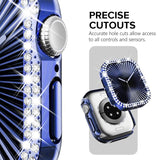 xDfind Double Row Diamond Hollow PC Watch Cover, For Apple Watch Series 9 / 8 / 7 45mm, For Apple Watch Series 9 / 8 / 7 41mm, For Apple Watch Series 3 / 2 / 1 38mm, For Apple Watch Series 3 / 2 / 1 42mm