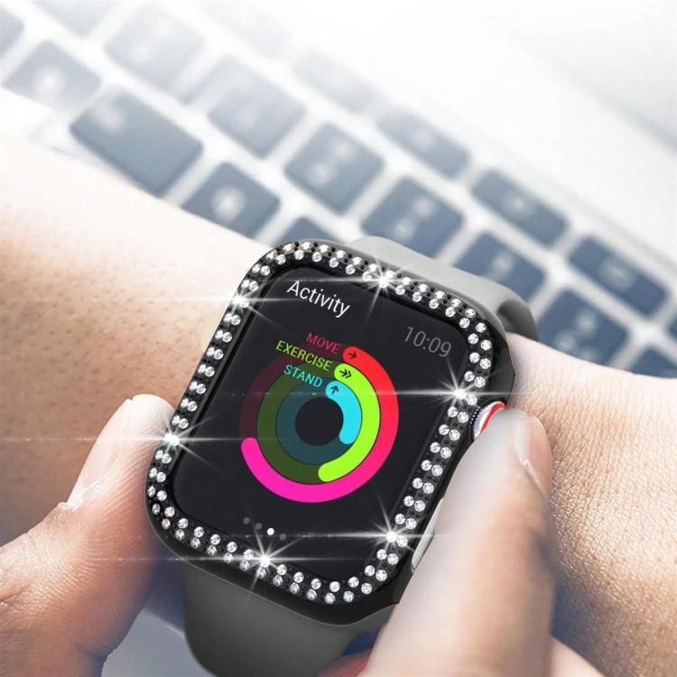 xDfind Double Row Diamond Hollow PC Watch Cover, For Apple Watch Series 9 / 8 / 7 45mm, For Apple Watch Series 9 / 8 / 7 41mm, For Apple Watch Series 3 / 2 / 1 38mm, For Apple Watch Series 3 / 2 / 1 42mm