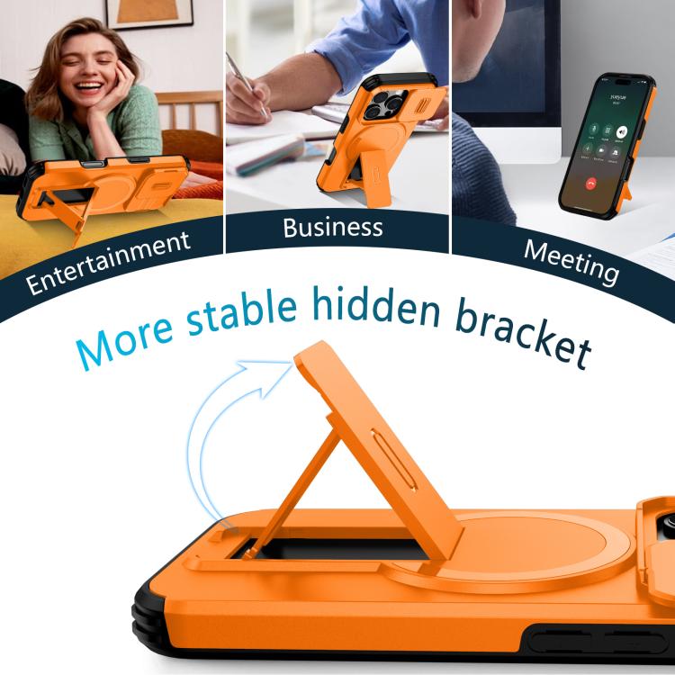 Sliding Camshield MagSafe Holder Phone Case, For iPhone 16 Pro, For iPhone 16 Plus, For iPhone 16, For iPhone 15 Pro Max, For iPhone 15 Pro, For iPhone 15 Plus / 14 Plus