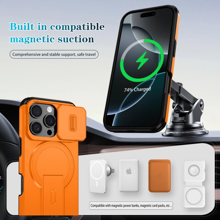 Sliding Camshield MagSafe Holder Phone Case, For iPhone 16 Pro, For iPhone 16 Plus, For iPhone 16, For iPhone 15 Pro Max, For iPhone 15 Pro, For iPhone 15 Plus / 14 Plus