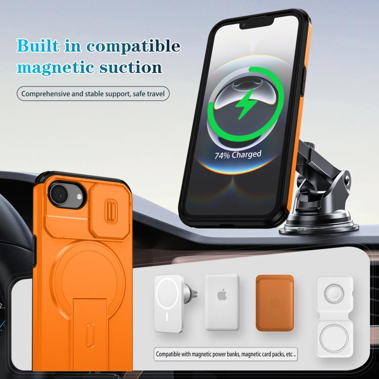Sliding Camshield MagSafe Holder Phone Case, For iPhone 17e / 16e, For iPhone 17 Pro Max, For iPhone 17 Pro, For iPhone 17, For iPhone Air, For iPhone 16 Pro Max