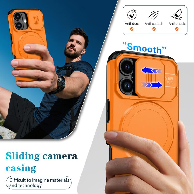 Sliding Camshield MagSafe Holder Phone Case, For iPhone 17, For iPhone Air, For iPhone 16 Pro Max, For iPhone 16 Pro, For iPhone 16 Plus, For iPhone 16