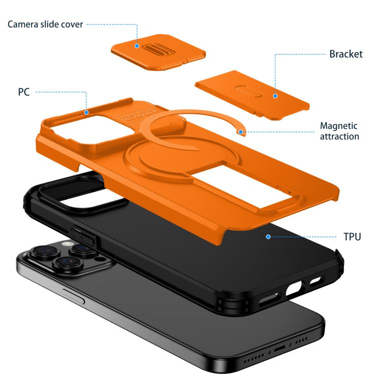 Sliding Camshield MagSafe Holder Phone Case, For iPhone 15 Pro Max, For iPhone 15 Pro, For iPhone 15 Plus / 14 Plus, For iPhone 15, For iPhone 14 / 13, For iPhone 14 Pro
