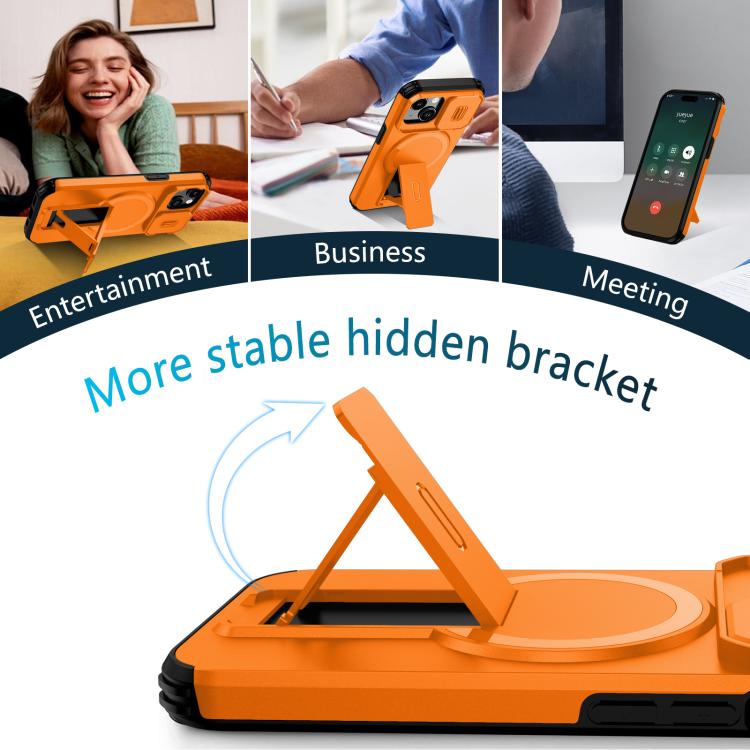 Sliding Camshield MagSafe Holder Phone Case, For iPhone 15, For iPhone 14 / 13, For iPhone 14 Pro, For iPhone 14 Pro Max, For iPhone 13 Pro Max, For iPhone 13 Pro