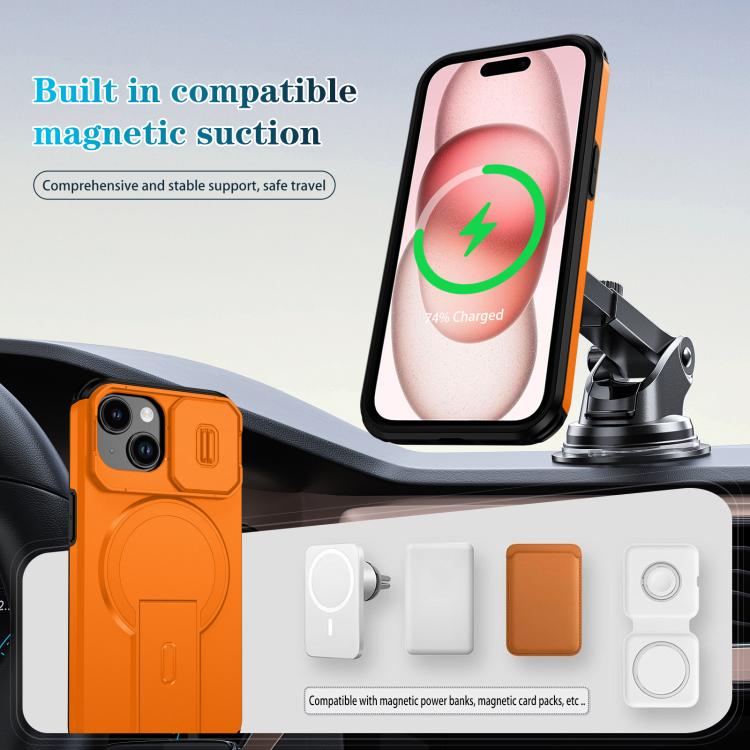 Sliding Camshield MagSafe Holder Phone Case, For iPhone 15, For iPhone 14 / 13, For iPhone 14 Pro, For iPhone 14 Pro Max, For iPhone 13 Pro Max, For iPhone 13 Pro