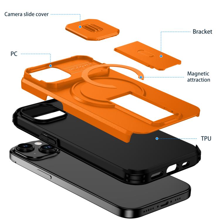 Sliding Camshield MagSafe Holder Phone Case, For iPhone 15, For iPhone 14 / 13, For iPhone 14 Pro, For iPhone 14 Pro Max, For iPhone 13 Pro Max, For iPhone 13 Pro