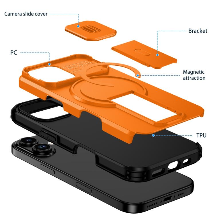 Sliding Camshield MagSafe Holder Phone Case, For iPhone 18, For iPhone 18 Pro, For iPhone 18 Pro Max, For iPhone 17e / 16e, For iPhone 17 Pro Max, For iPhone 17 Pro
