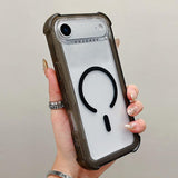 Transparent Matte TPU Hybrid PC 3-in-1 MagSafe Phone Case, For iPhone 17 Pro Max, For iPhone 17 Pro, For iPhone 17, For iPhone Air, For iPhone 16 Pro Max, For iPhone 16 Pro, For iPhone 16 Plus, For iPhone 16