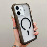 Transparent Matte TPU Hybrid PC 3-in-1 MagSafe Phone Case, For iPhone 17 Pro Max, For iPhone 17 Pro, For iPhone 17, For iPhone Air, For iPhone 16 Pro Max, For iPhone 16 Pro, For iPhone 16 Plus, For iPhone 16