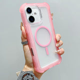Transparent Matte TPU Hybrid PC 3-in-1 MagSafe Phone Case, For iPhone 17 Pro Max, For iPhone 17 Pro, For iPhone 17, For iPhone Air, For iPhone 16 Pro Max, For iPhone 16 Pro, For iPhone 16 Plus, For iPhone 16
