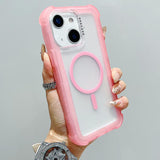 Transparent Matte TPU Hybrid PC 3-in-1 MagSafe Phone Case, For iPhone 15 Pro Max, For iPhone 15 Pro, For iPhone 15 Plus, For iPhone 15, For iPhone 14 Plus, For iPhone 14, For iPhone 14 Pro, For iPhone 14 Pro Max