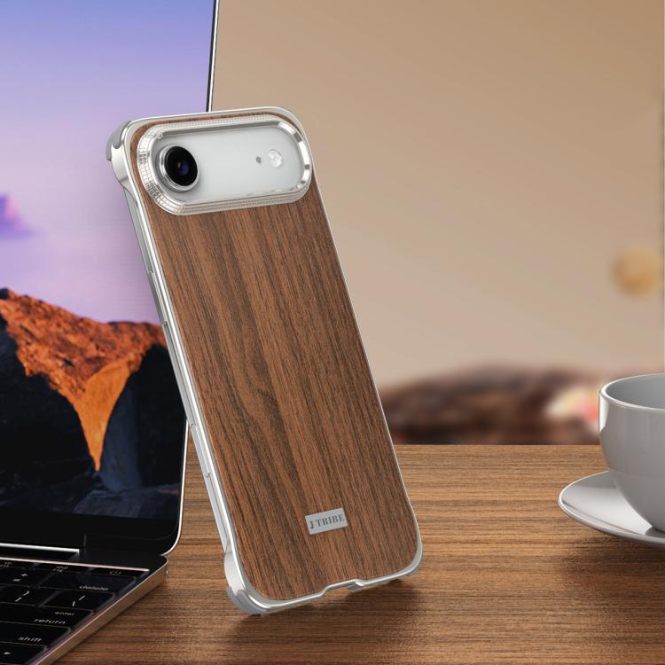 J TRIBE Metal Frameless Wood Texture MagSafe Phone Case, For iPhone 17 Pro Max, For iPhone 17 Pro, For iPhone 17, For iPhone Air, For iPhone 16 Pro Max, For iPhone 16 Pro, For iPhone 15 Pro Max, For iPhone 15 Pro