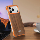 J TRIBE Metal Frameless Wood Texture MagSafe Phone Case, For iPhone 17 Pro Max, For iPhone 17 Pro, For iPhone 17, For iPhone Air, For iPhone 16 Pro Max, For iPhone 16 Pro, For iPhone 15 Pro Max, For iPhone 15 Pro