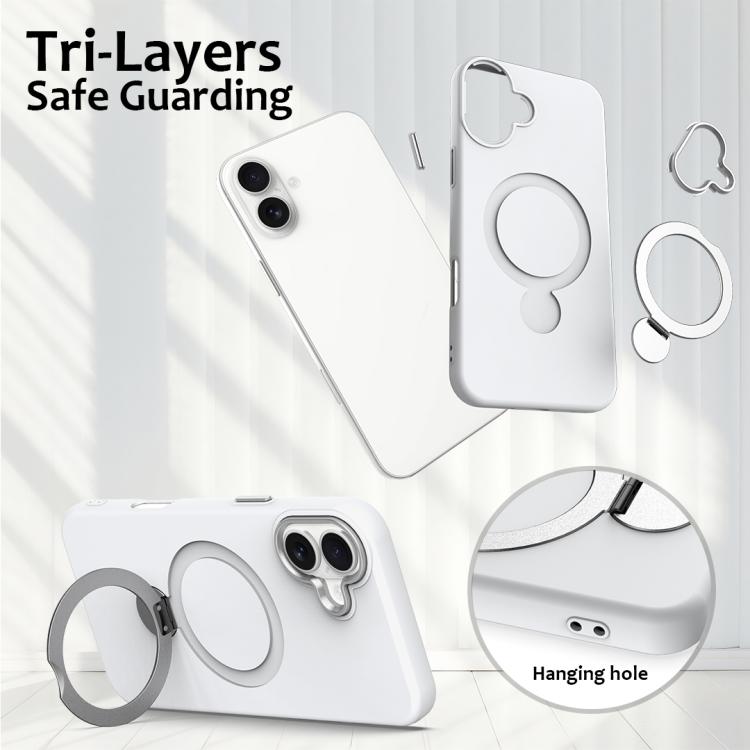 Gen1.5 Pivot Ring Holder TPU Hybrid PC Phone Case, For iPhone 16 Plus, For iPhone 16