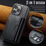 MAGKING K4 Series MagSafe RFID Tri-fold Card Bag Detachable Phone Case, For iPhone 15 Pro Max, For iPhone 15 Pro, For iPhone 15 Plus, For iPhone 15, For iPhone 14 Plus, For iPhone 14, For iPhone 14 Pro, For iPhone 14 Pro Max