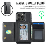 MAGKING K4 Series MagSafe RFID Tri-fold Card Bag Detachable Phone Case, For iPhone 15 Pro Max, For iPhone 15 Pro, For iPhone 15 Plus, For iPhone 15, For iPhone 14 Plus, For iPhone 14, For iPhone 14 Pro, For iPhone 14 Pro Max