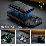 MAGKING K4 Series MagSafe RFID Tri-fold Card Bag Detachable Phone Case, For iPhone 15 Pro Max, For iPhone 15 Pro, For iPhone 15 Plus, For iPhone 15, For iPhone 14 Plus, For iPhone 14, For iPhone 14 Pro, For iPhone 14 Pro Max
