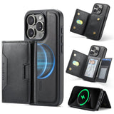 MAGKING K4 Series MagSafe RFID Tri-fold Card Bag Detachable Phone Case, For iPhone 15 Pro Max, For iPhone 15 Pro, For iPhone 15 Plus, For iPhone 15, For iPhone 14 Plus, For iPhone 14, For iPhone 14 Pro, For iPhone 14 Pro Max
