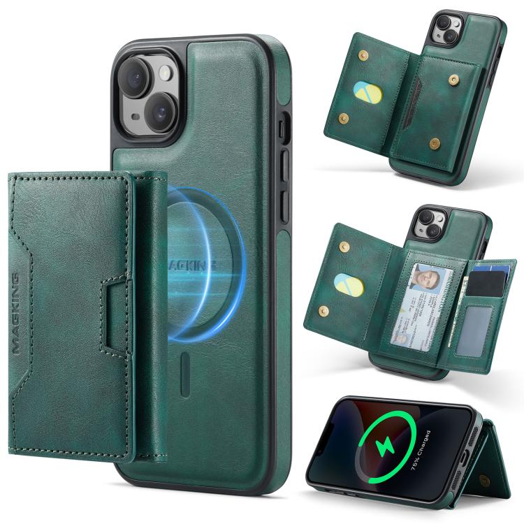 MAGKING K4 Series MagSafe RFID Tri-fold Card Bag Detachable Phone Case, For iPhone 15 Pro Max, For iPhone 15 Pro, For iPhone 15 Plus, For iPhone 15, For iPhone 14 Plus, For iPhone 14, For iPhone 14 Pro, For iPhone 14 Pro Max