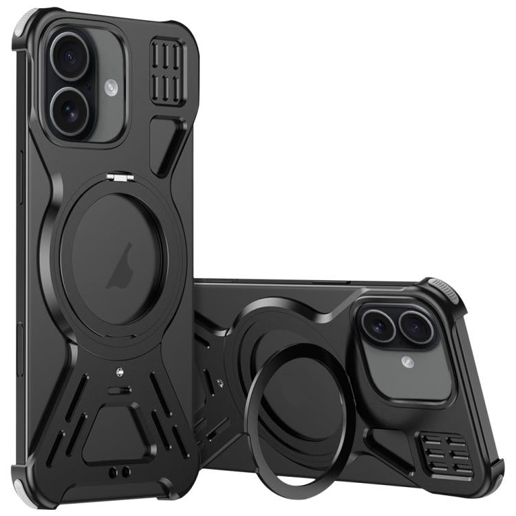 Armor 360 Holder Frameless Alloy MagSafe Phone Case, For iPhone 17 Pro Max, For iPhone 17 Pro, For iPhone 17, For iPhone Air